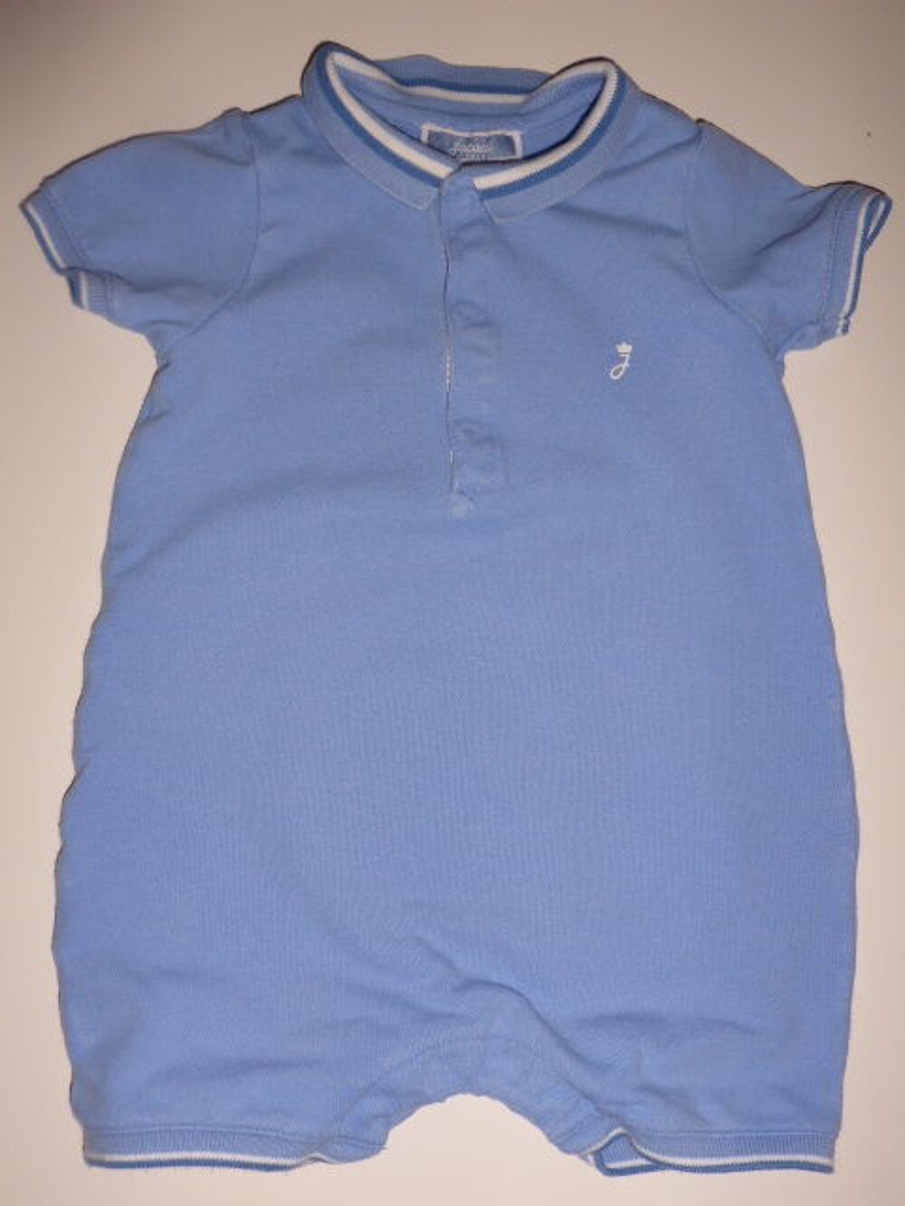 JACADI barboteuse bleue col polo 6 mois Vêtements enfants