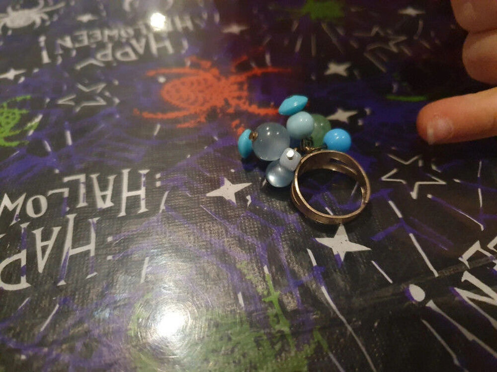 Bague fantaisie - breloque bleu Bijoux et montres