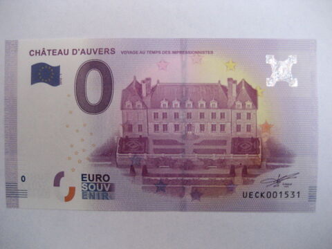 Billet euro touristique CHATEAU D'AUVERS 2016 7 Reims (51)