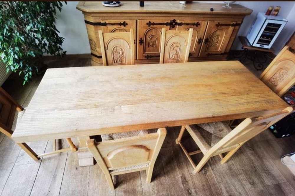 Magnifique salle &agrave; manger en ch&ecirc;ne massif haut de gamme Meubles