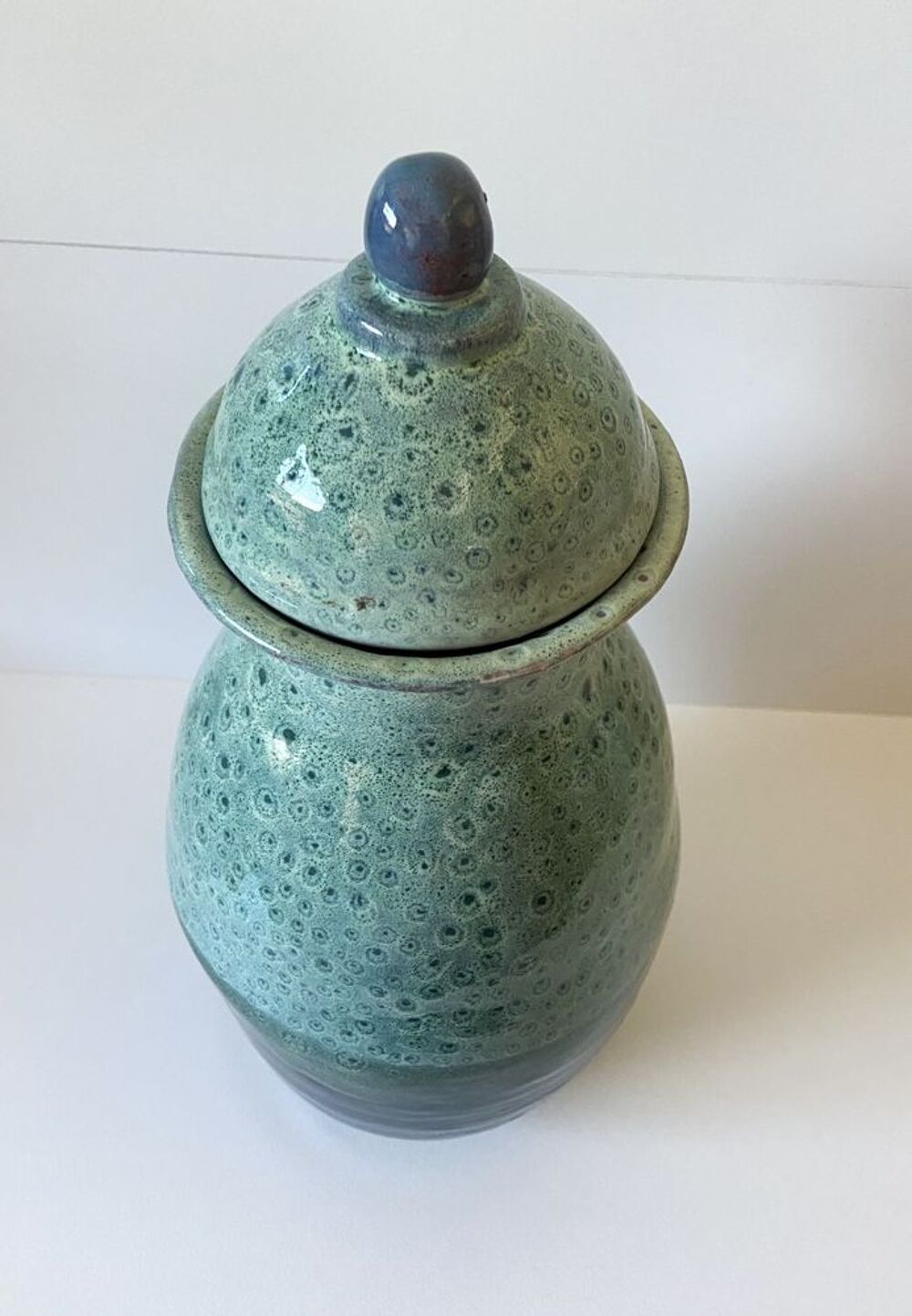 Vase Pot Urne C&eacute;ramique &Eacute;maill&eacute;e Terre Cuite Rouge Sign&eacute;e DP Décoration