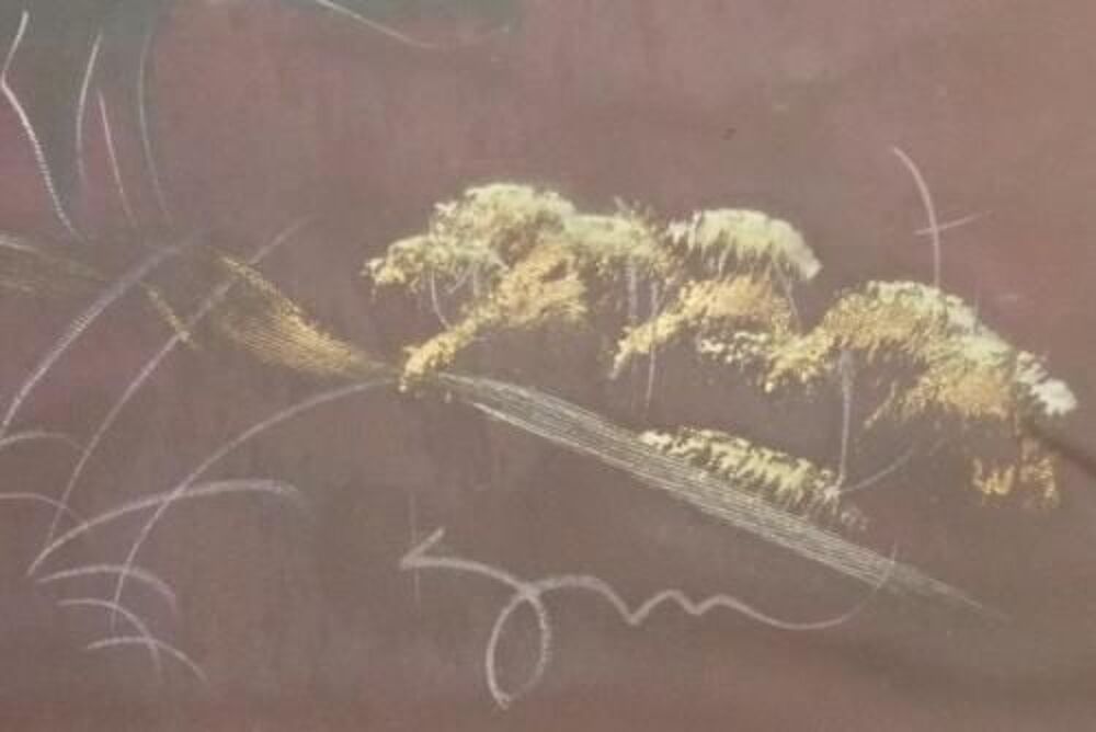 Tableau 52 x 34.3 cm avec peinture sur soie vietnamienne Décoration