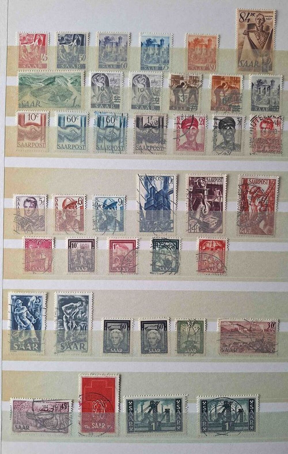 S&eacute;rie de timbres de collection de Sarre 