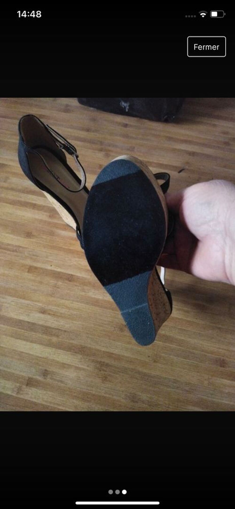 chaussures compens&eacute;es noires Chaussures