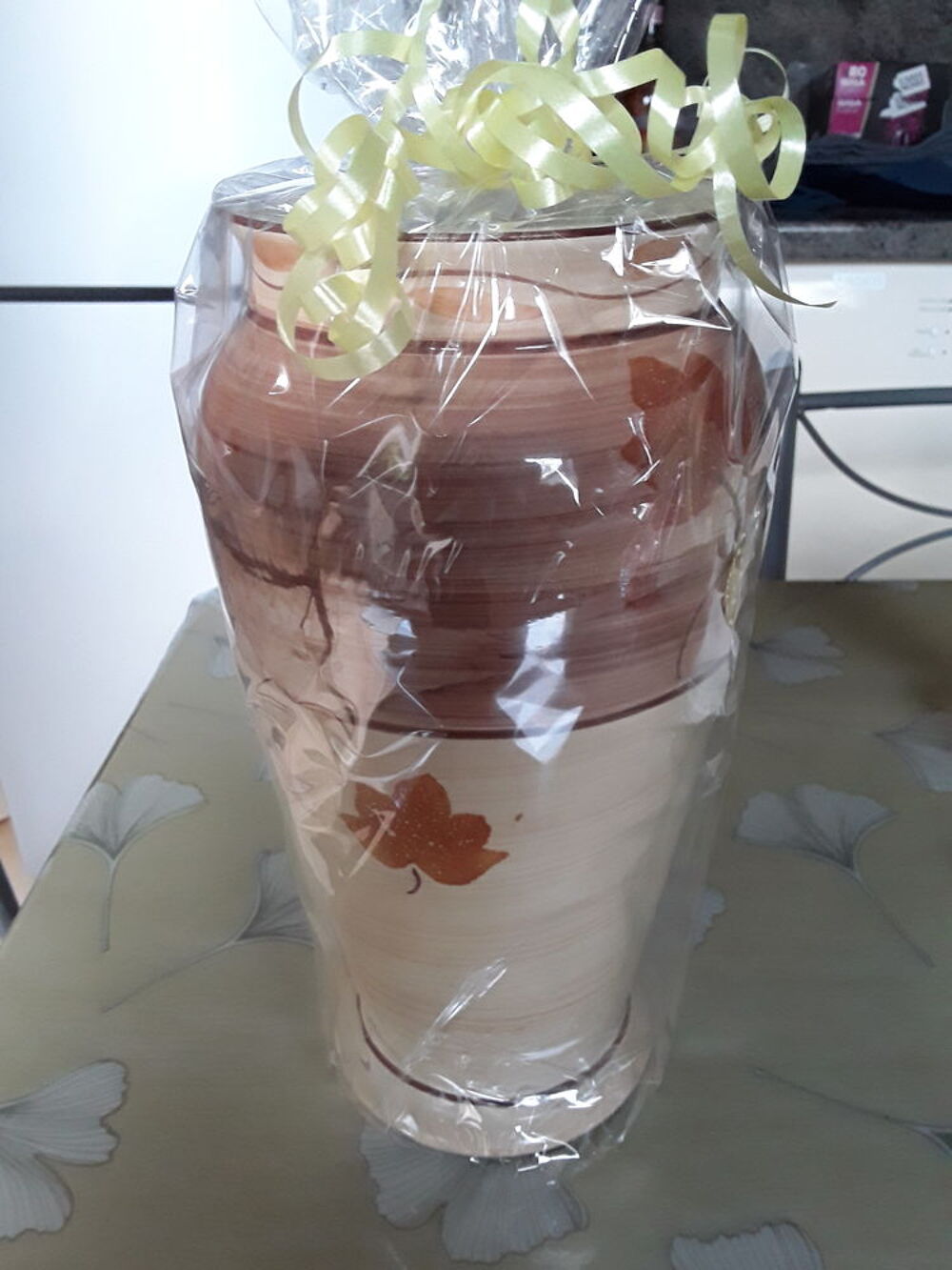 Vase marron et beige Décoration