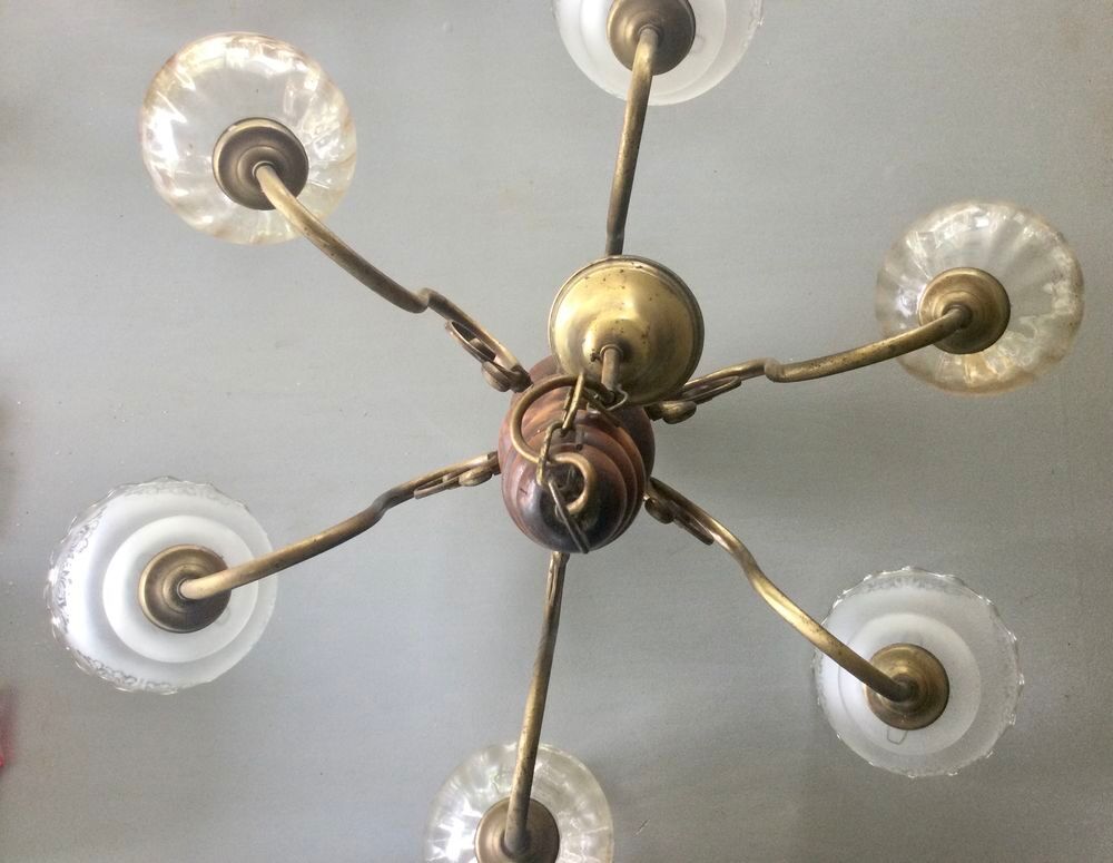 grand lustre 6 globes Décoration