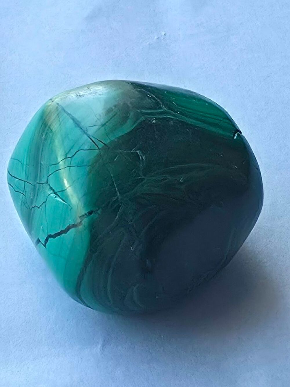 Malachite Naturelle du Katanga (RDC)-Splendide Galet Poli 37g 
