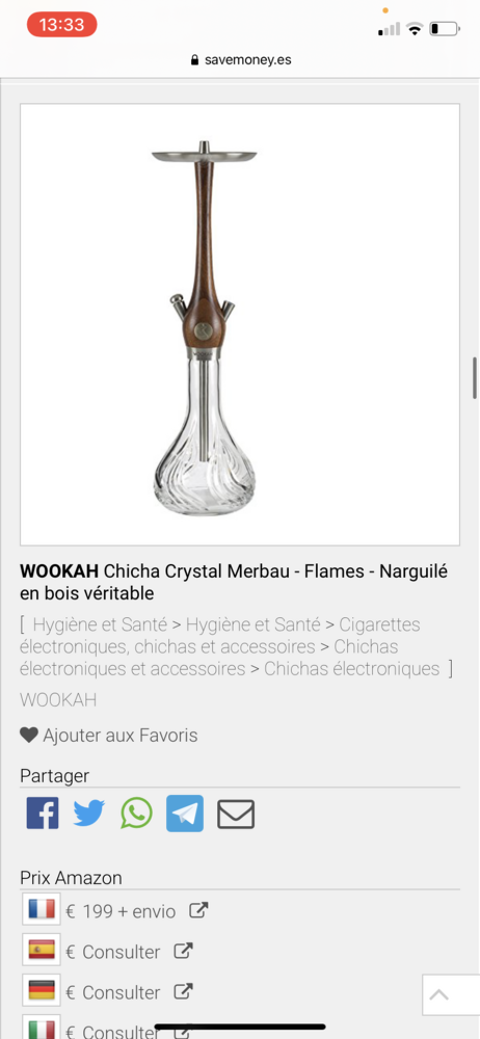 WOOKAH Chicha Crystal Merbau - Flames - Narguil en bois.  130 Naintr (86)