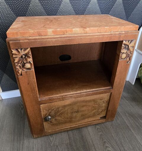 Table de chevet vintage avec plateau en marbre 39 Pau (64)