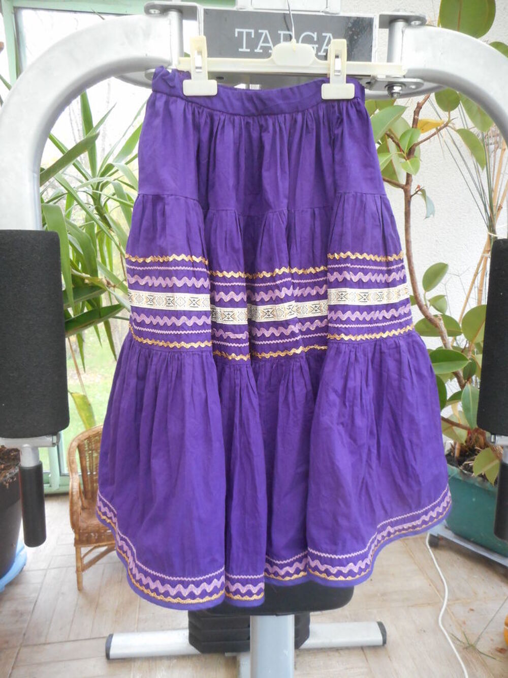 Jupe circulaire violette 1960 T 36/38 Vêtements