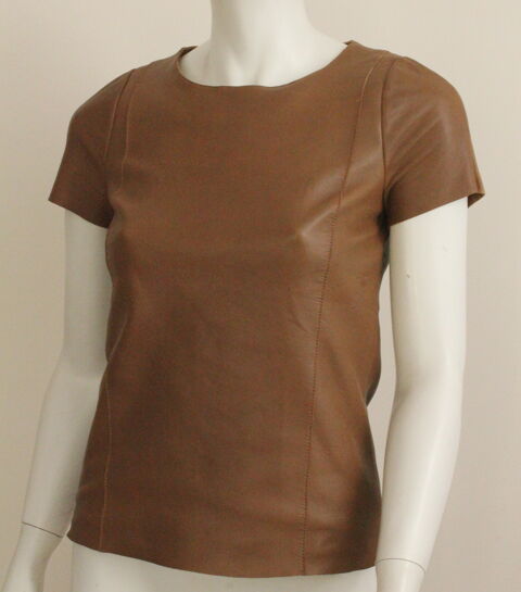 Top cuir caramel MAJE T.36 Fr 80 Issy-les-Moulineaux (92)