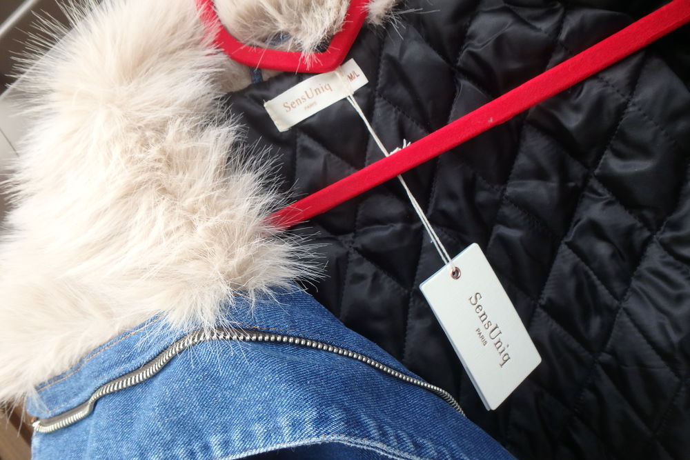 Sublime blouson en jean et fourrure Sen Uniq taille M/L neuf Vêtements