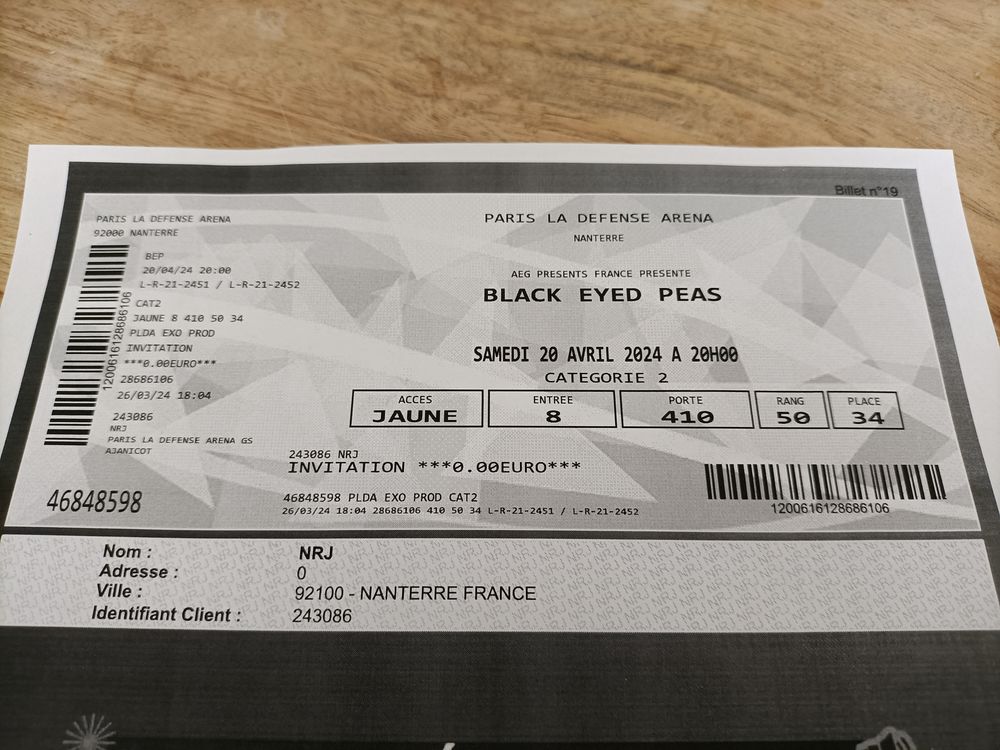 Black eye peas Billetterie