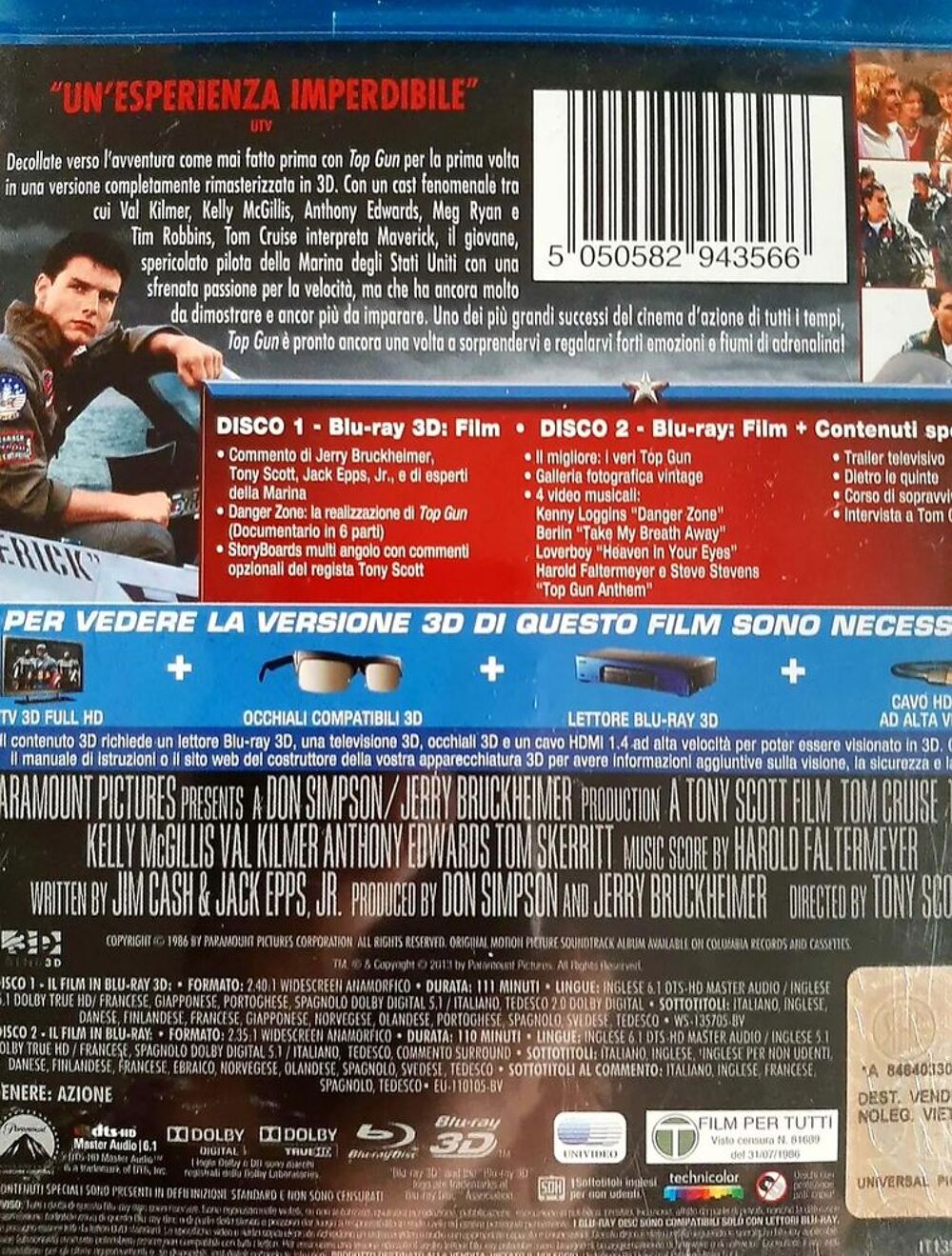 Top Gun limited &eacute;dition 3d bluray DVD et blu-ray