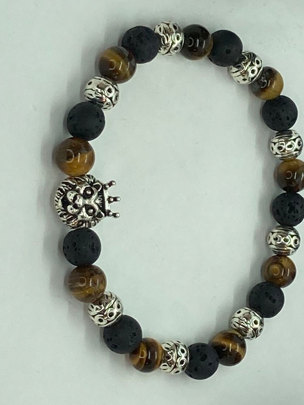 Bracelet pour Homme en v&eacute;ritable pierres semi-pr&eacute;cieuses &laquo;&nbsp;Protection et Courage&nbsp;&raquo; Bijoux et montres