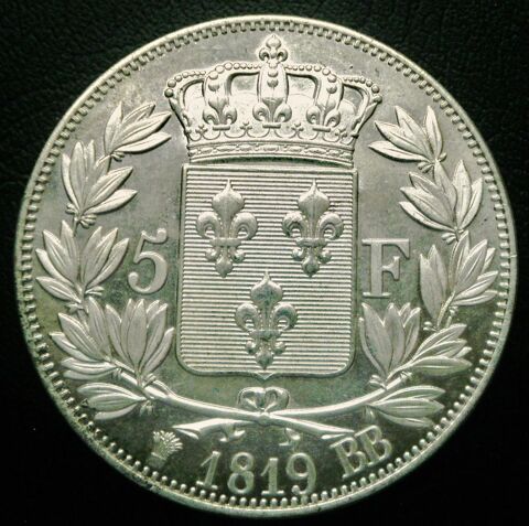pice de 5 francs louis XVIII 1819 BB en plaqu argent  19 Corme-Royal (17)