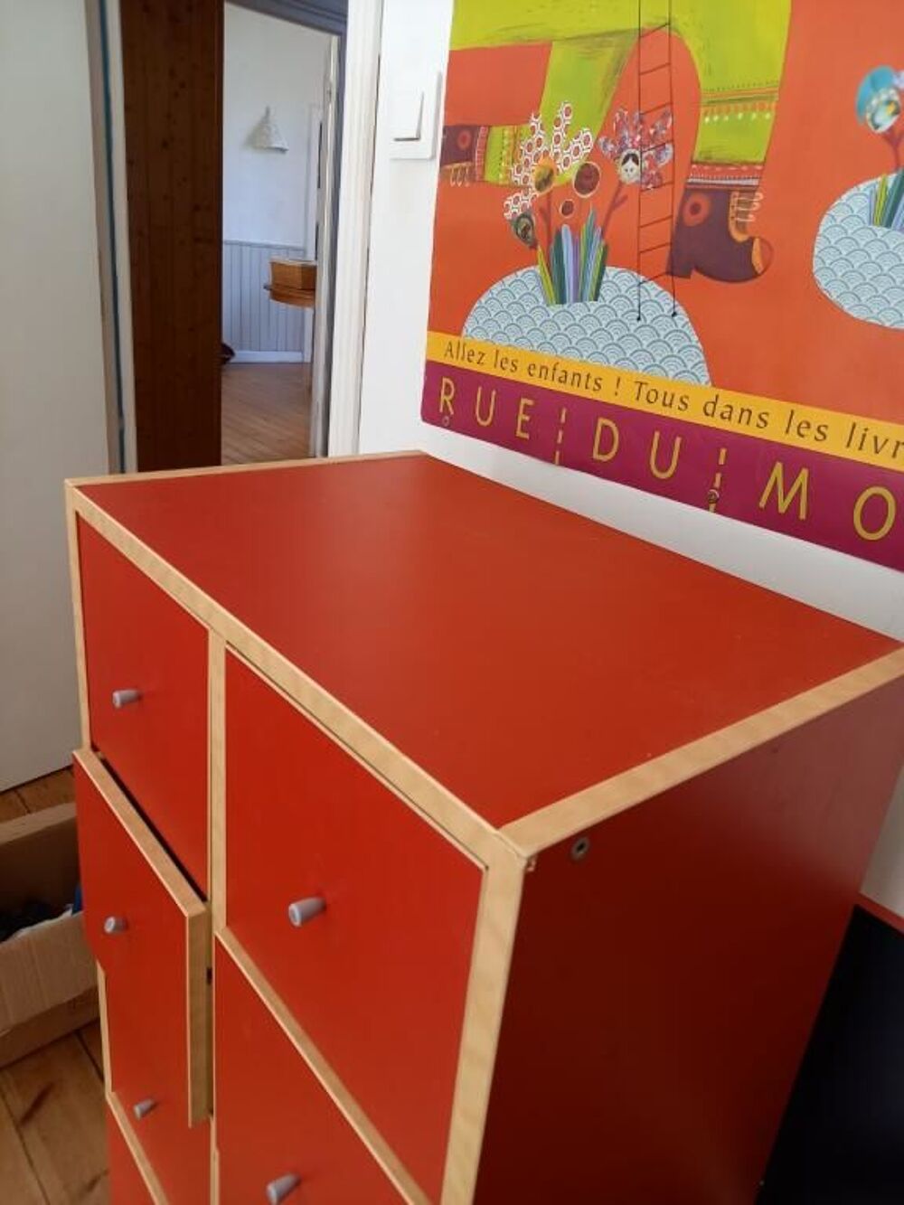 Petit meuble de rangement &agrave; tiroirs, rouge Meubles