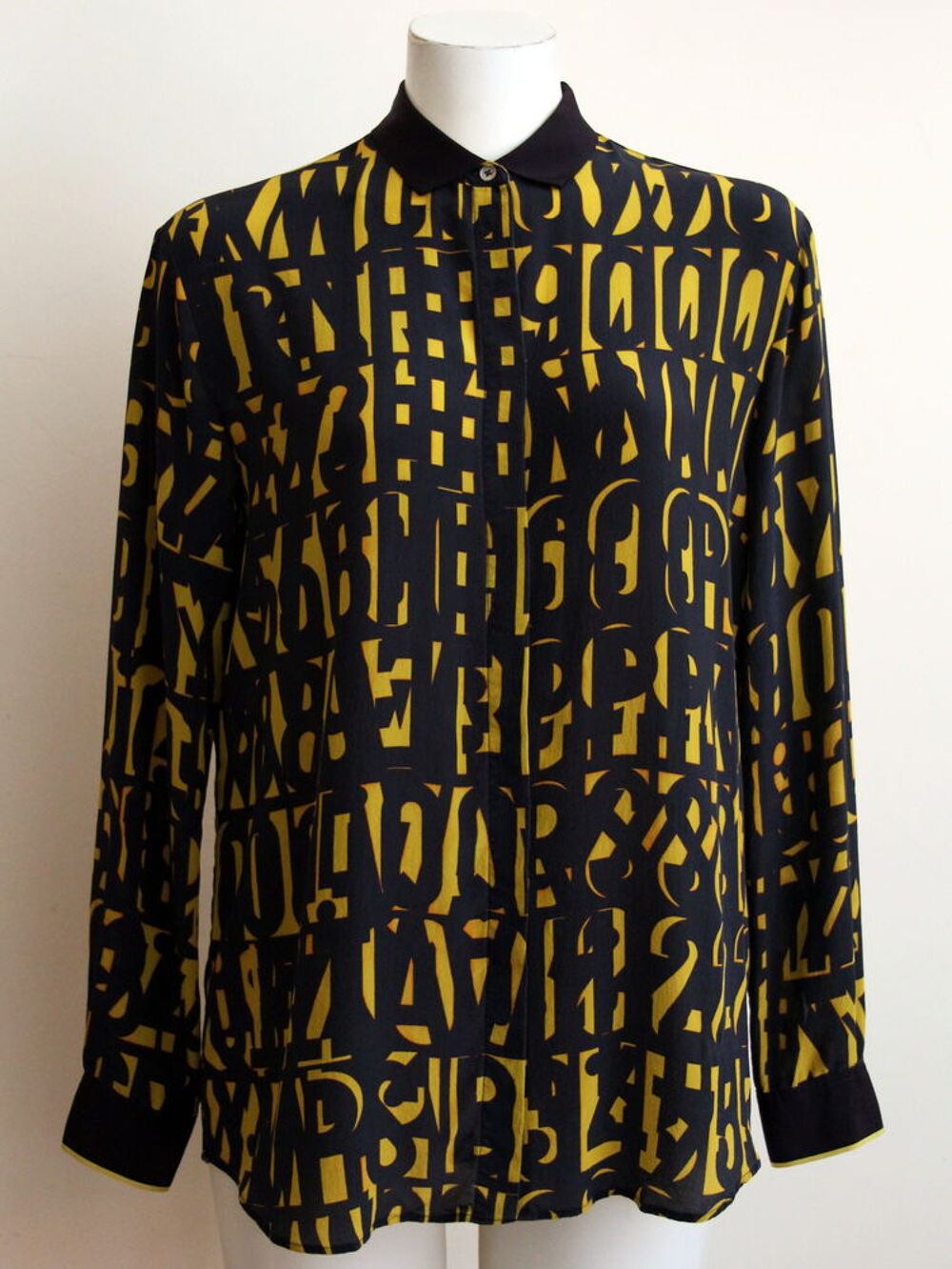 Top Chemise soie jaune et bleu PAUL SMITH T.40 Vêtements