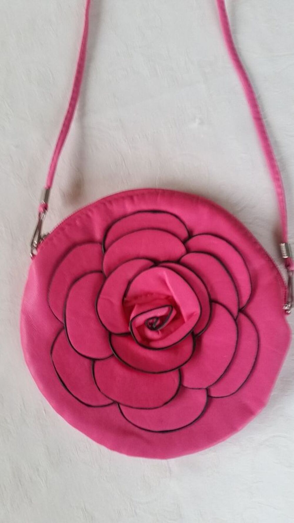 Pochette fleur rose Maroquinerie