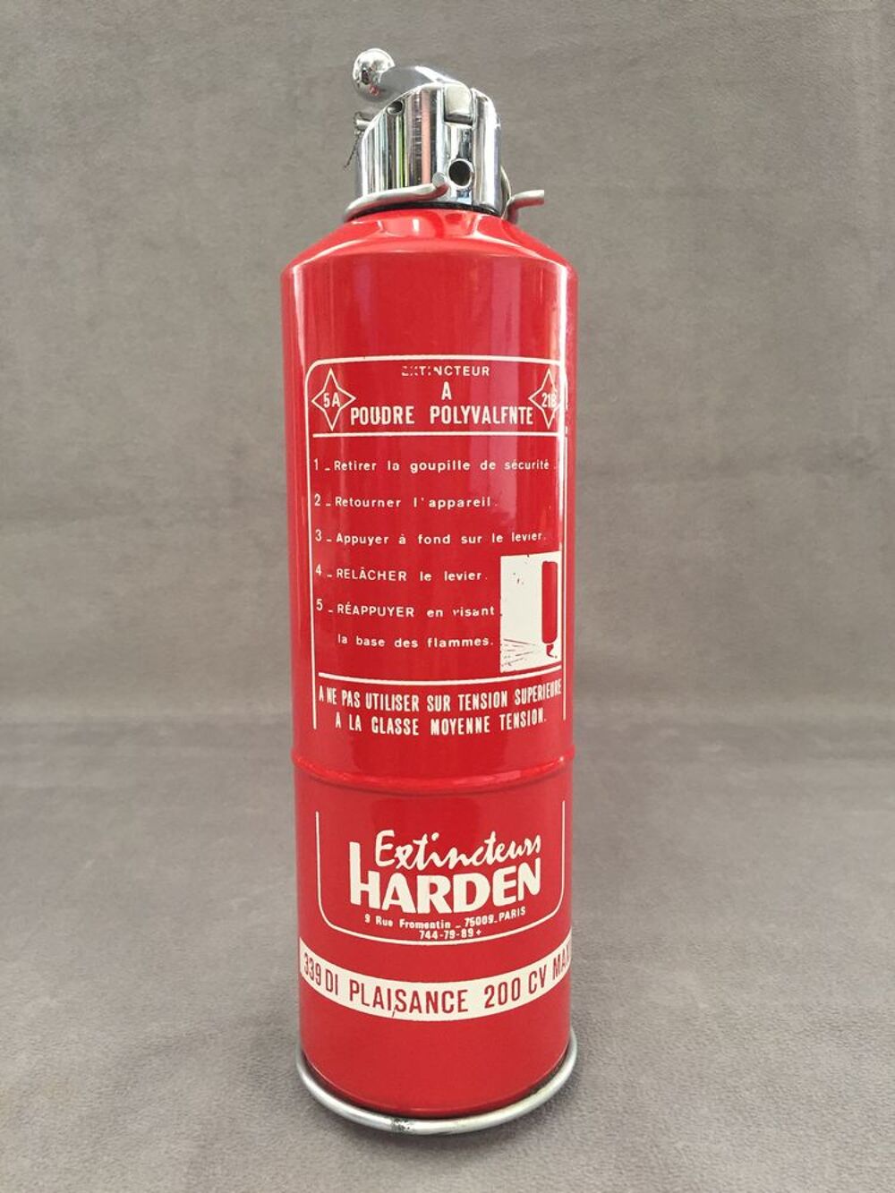 ANCIEN EXTINCTEUR POUDRE HARDEN SAFARI S1 PARIS 