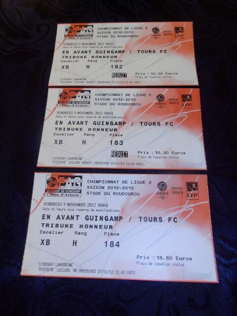 Billets de foot - Guingamp/Tours FC (45) 5 Tours (37)