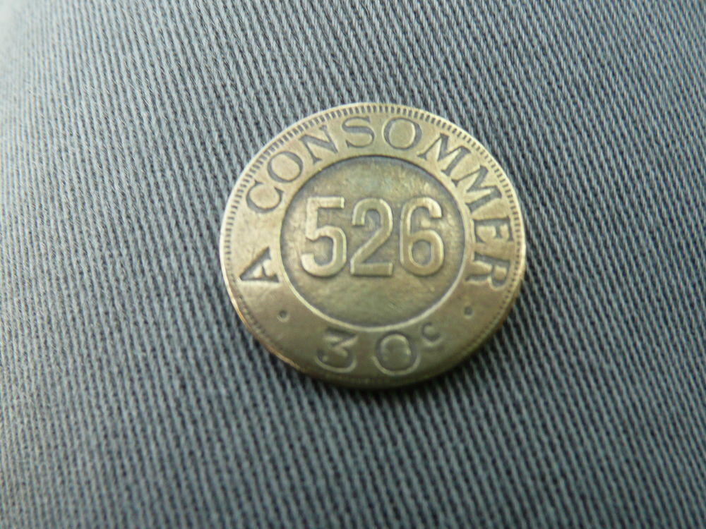 Jeton n&eacute;cessit&eacute; A consommer 30 centimes 