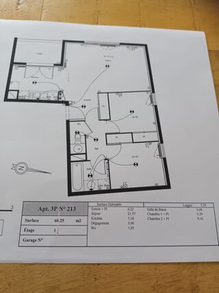  Appartement � vendre 3 pi�ces 60 m�