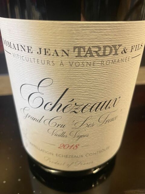 2018 Bourgogne ECHEZEAUX  Les Treux , Grand Cru VV Tardy Vigneux-sur-Seine (91)