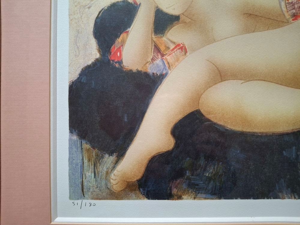 Lithographie de Alain Bonnefoit encadr&eacute;e sign&eacute;e et justifi&eacute;e Décoration
