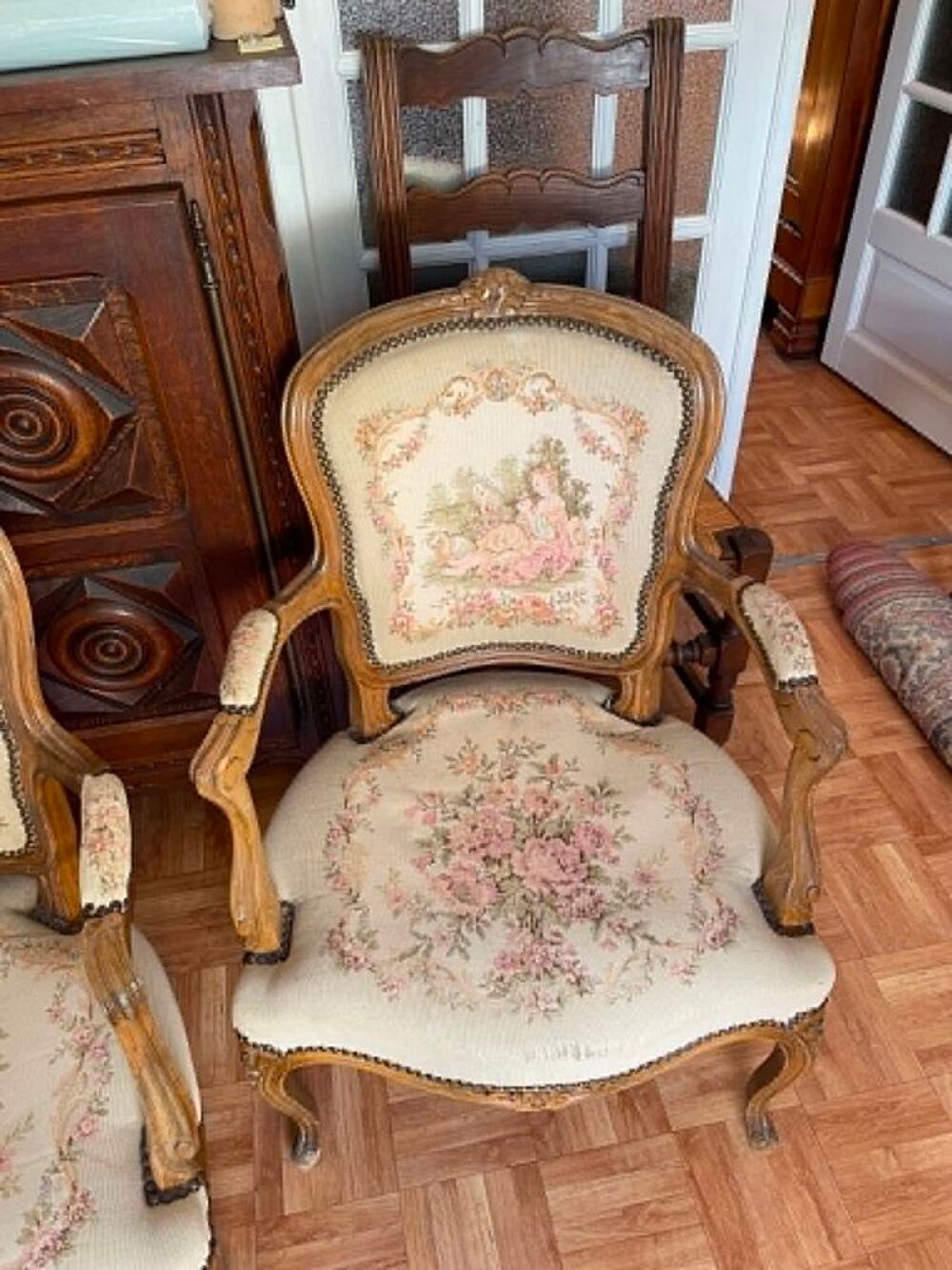 4 fauteuils cabriolet style louis XV a refaire Décoration