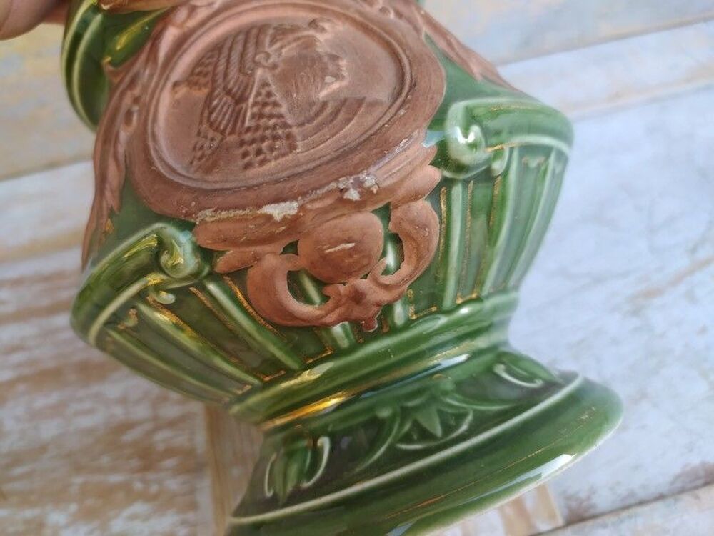 Lampe &agrave; P&eacute;trole XIX&egrave;me Porcelaine &Eacute;maill&eacute;e Retour d'&Eacute;gypte Décoration