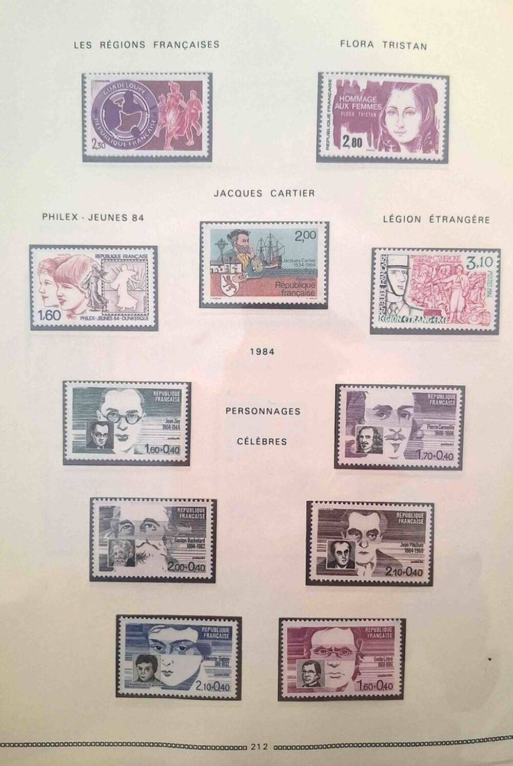 S&eacute;rie de timbres de collection de France F5 