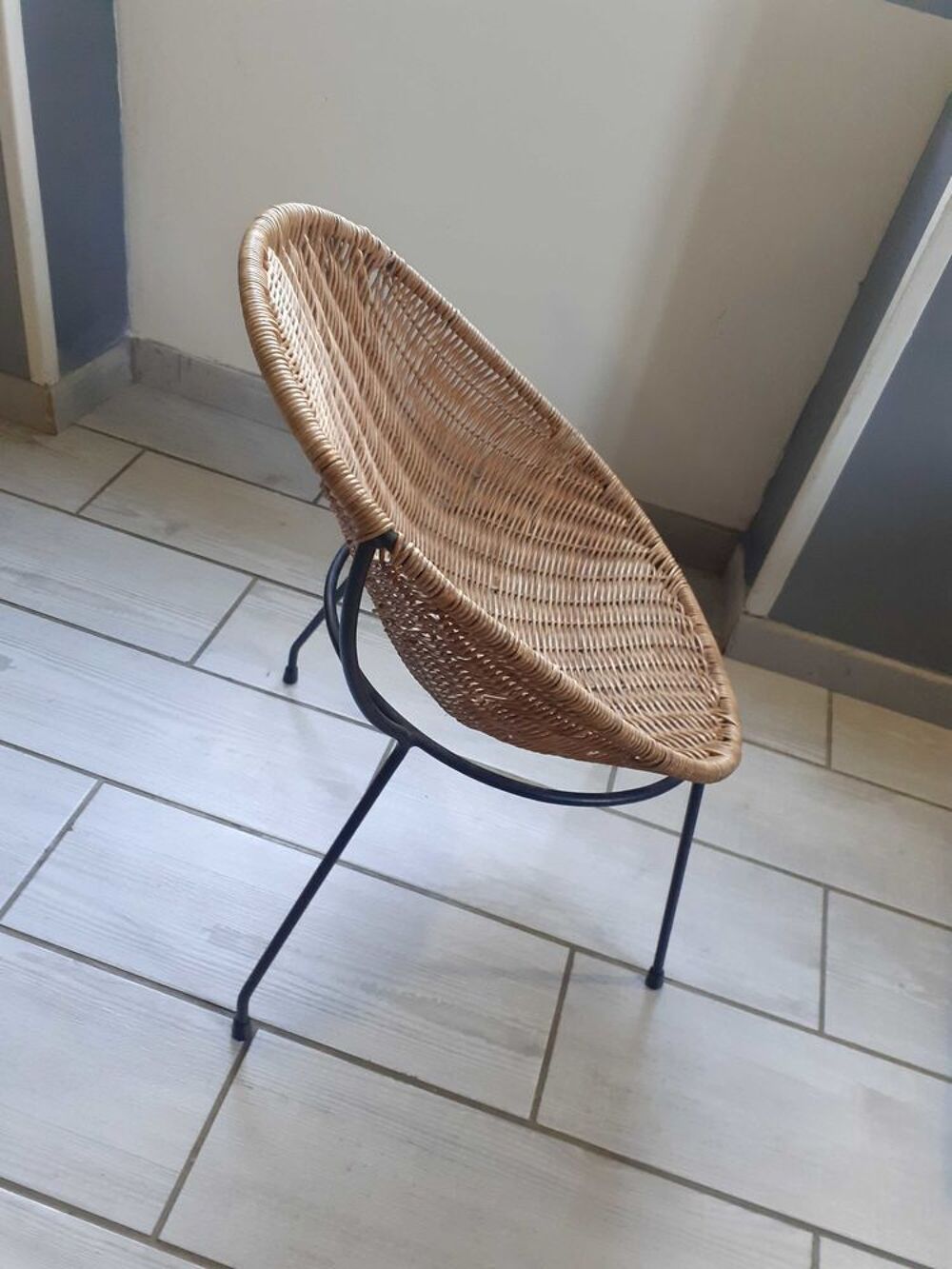 table et fauteuil rotin Vintage Meubles