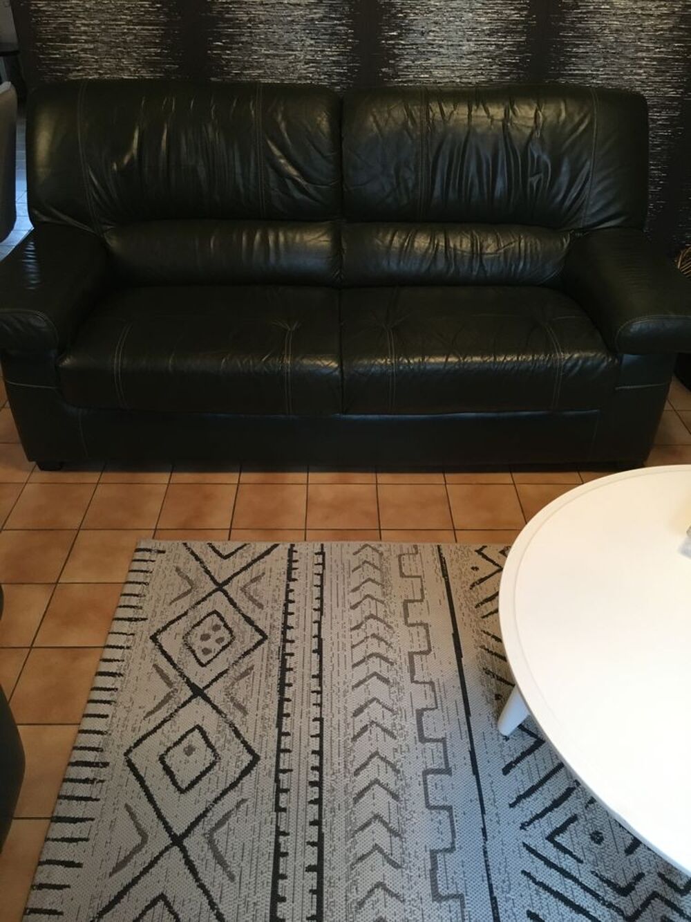 Canap&eacute; cuir vert Meubles