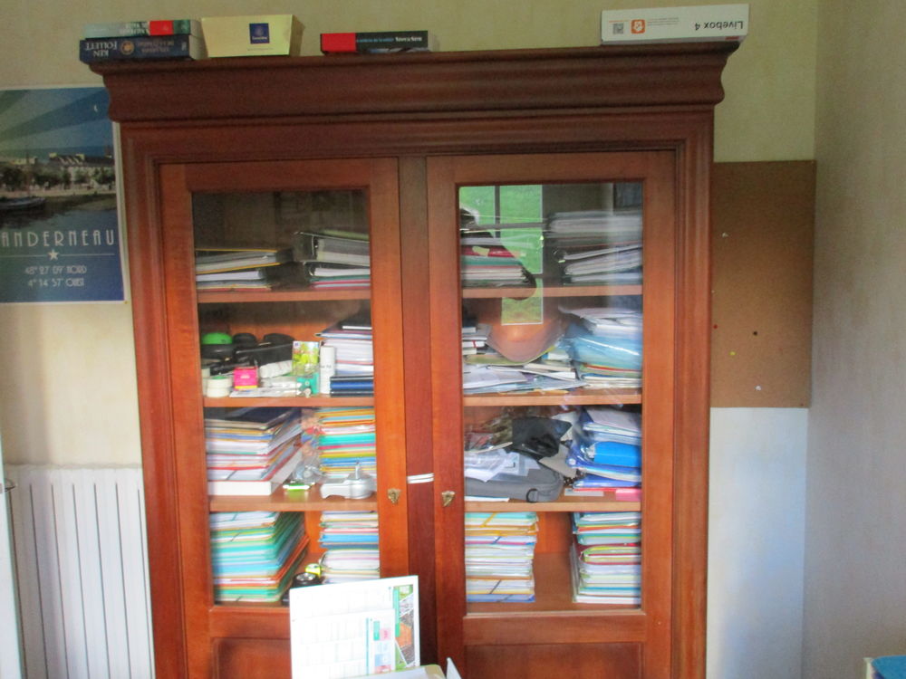 bureau &amp; biblioth&egrave;que merisier massif Meubles