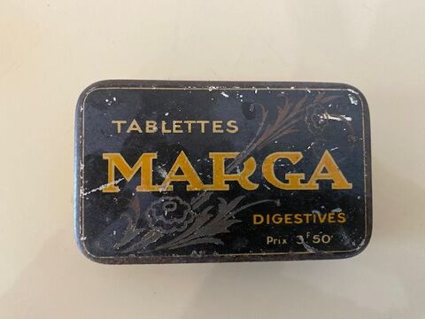 Boite en t�le publicitaire ancienne Tablettes MARGA 5 Nice (06)