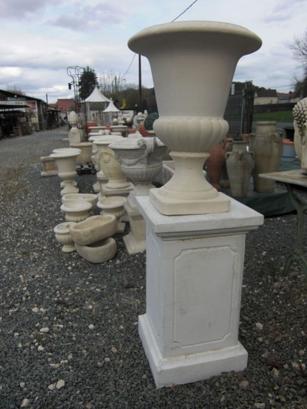 Base pour vase, statue en pierre Décoration
