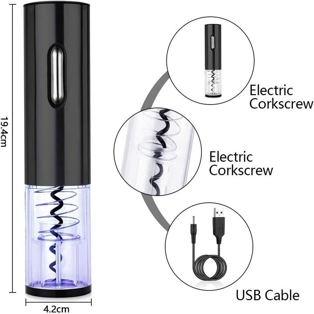 Tire Bouchon &Eacute;lectrique Rechargeable avec Coupe-Capsule Electroménager