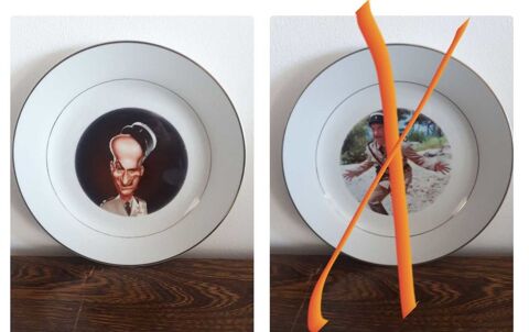 Belle rare assiette Louis de Fun�s 25 Villemomble (93)