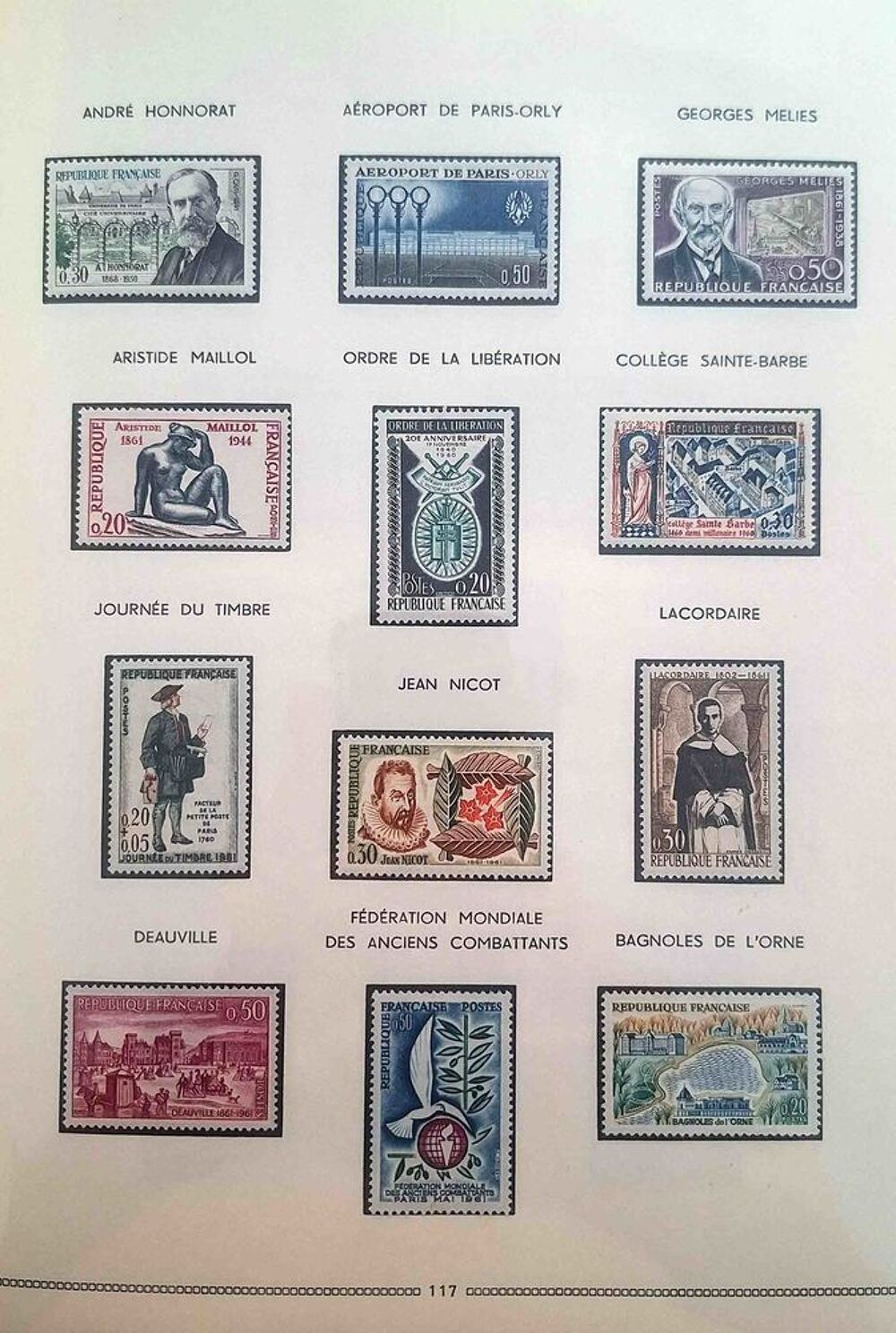 S&eacute;rie de timbres de collection de France G13 
