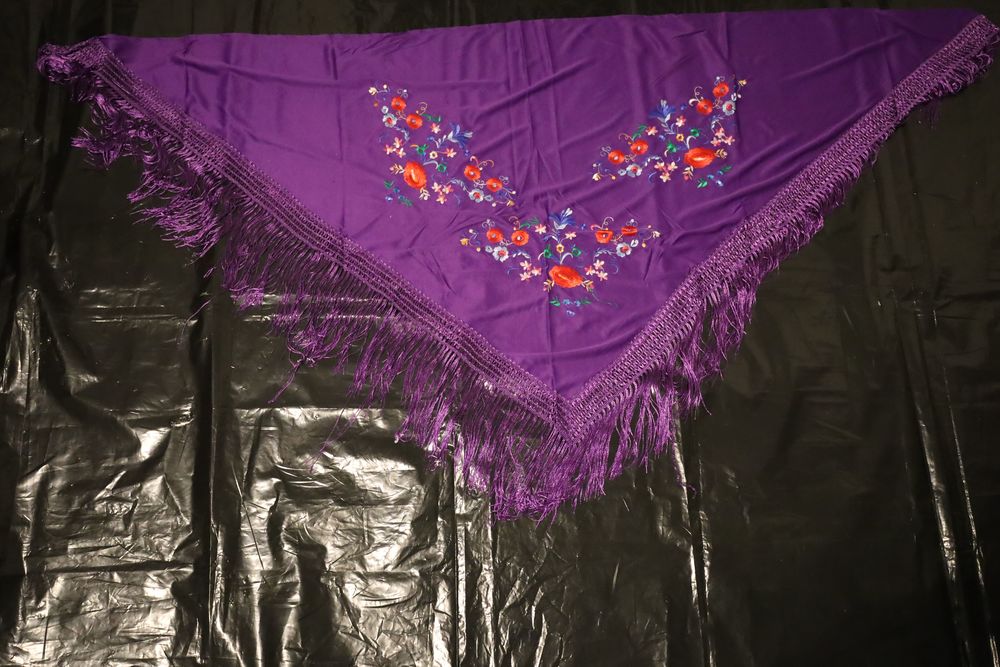 Ch&acirc;le Espagnol Multicouleur Violet / Chale ( NEUF ) Vêtements