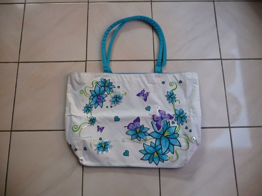 Sac Grand Mod&egrave;le Bleu &amp; Blanc - N E U F Maroquinerie
