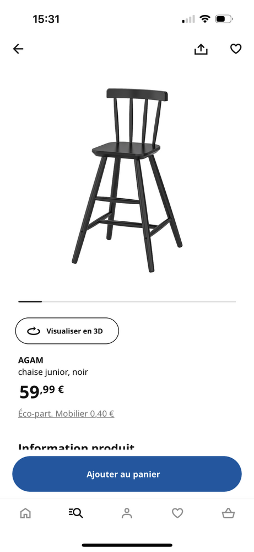 AGAM Chaise junior, blanc - IKEA