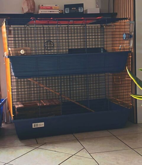 Cage &agrave; double &eacute;tage pour lapin/furet/rongeur 50 26240 Claveyson