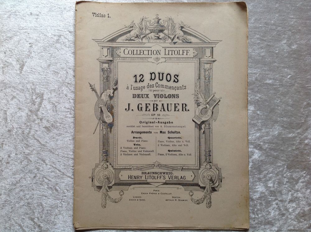PARTITION ANCIENNE COLLECTION LITOLFF GEBAUER 32P Envoi poss Instruments de musique