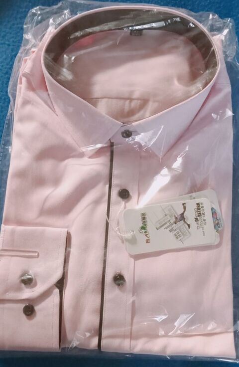 Chemise rose � manche longue pour homme T 43 9 Lyon 9 (69)