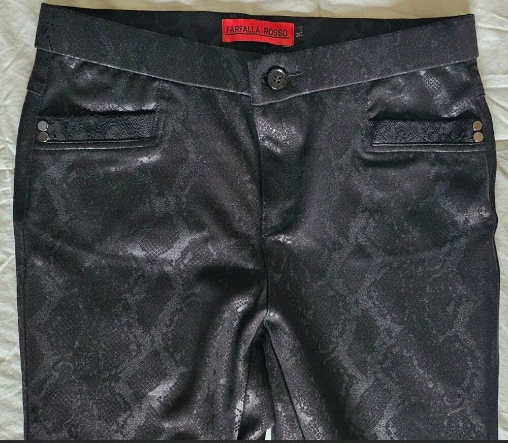 pantalon noir Farfalla Rosso avec motifs T M Vêtements