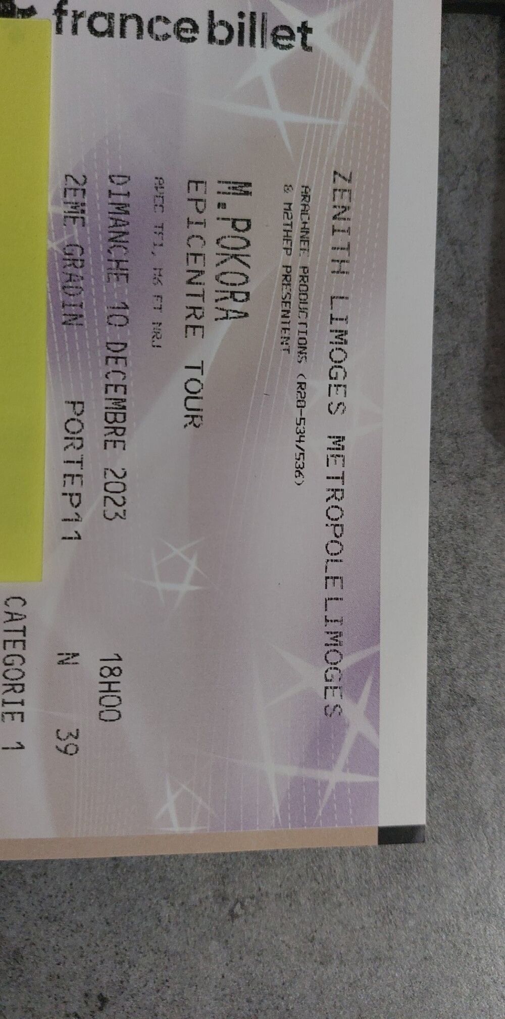 Place de concert Matt Pokora Billetterie