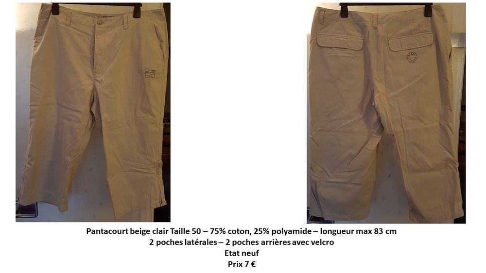 Pantacourt beige clair Vêtements