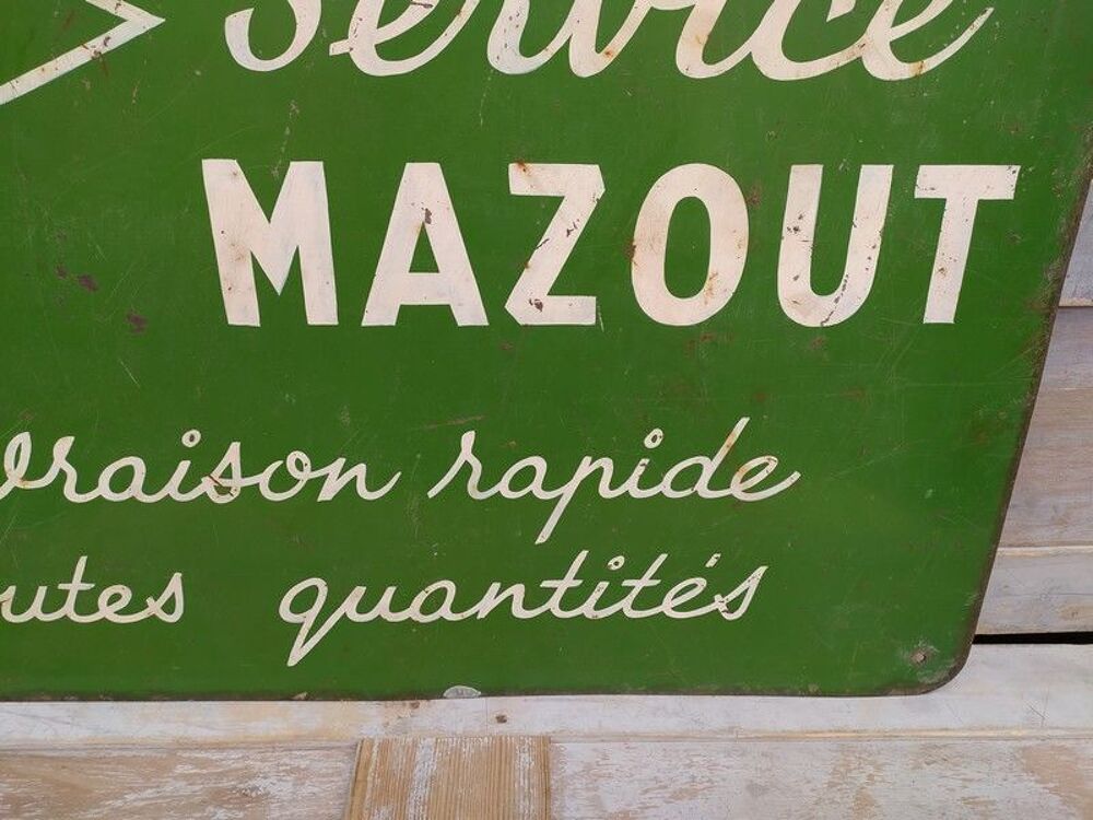 Plaque T&ocirc;le Publicitaire Station Service S.E.C.O Mazout 